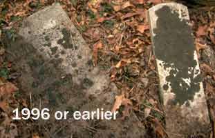 George Williams and Eliza Mendenhall stones in the Cemetery near North River Mills