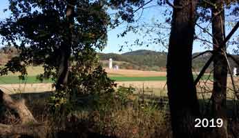 View toward Ice Mountain and farm buildings