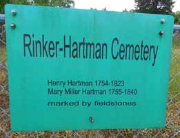 Rinker-Hartman cemetery sign