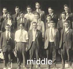 Middle section of WWI inductee photo